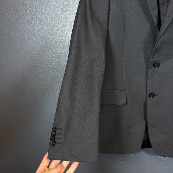 Yves Saint Lauren 48 men’s grey suit jacket 2 dots blazer Super 120’s France - Picture 4 of 14